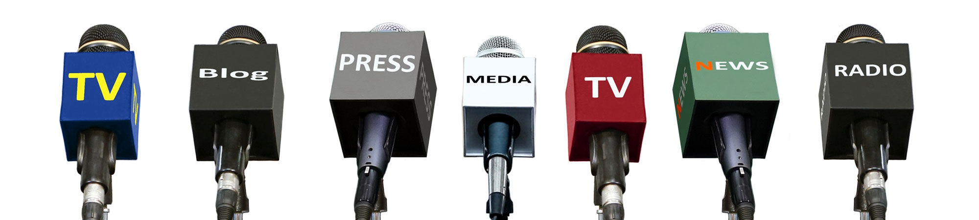Banner showing microphones with different media labels