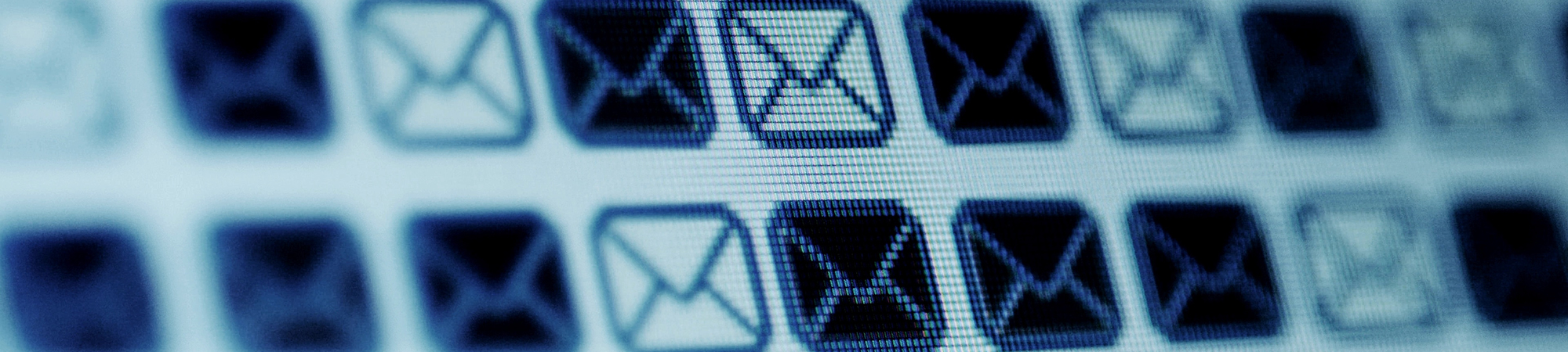 Banner showing email icons on screen